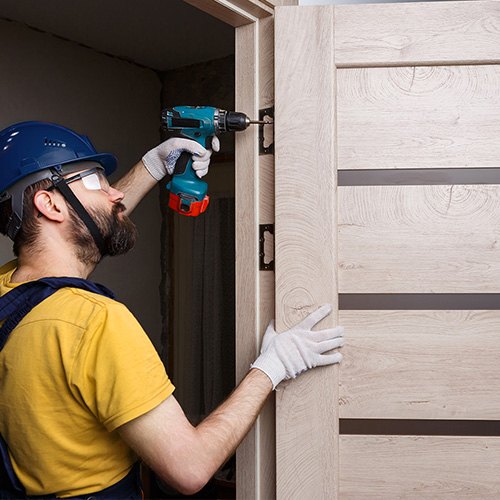 Meubles en bois sur mesure pour bureau Sogema Industries - Version mobile optimisée